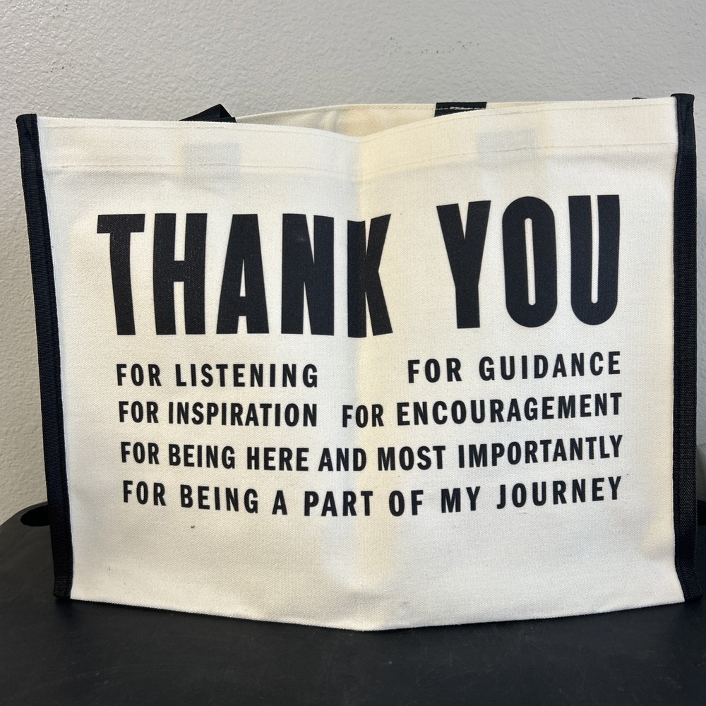 Unbranded Tote Bag Women Medium White NWT Thank You Gift Set Canvas Zip